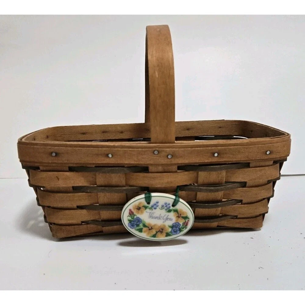 Longaberger Basket 1993 Signed Heritage Spring Thank You Heartland Retro 90s